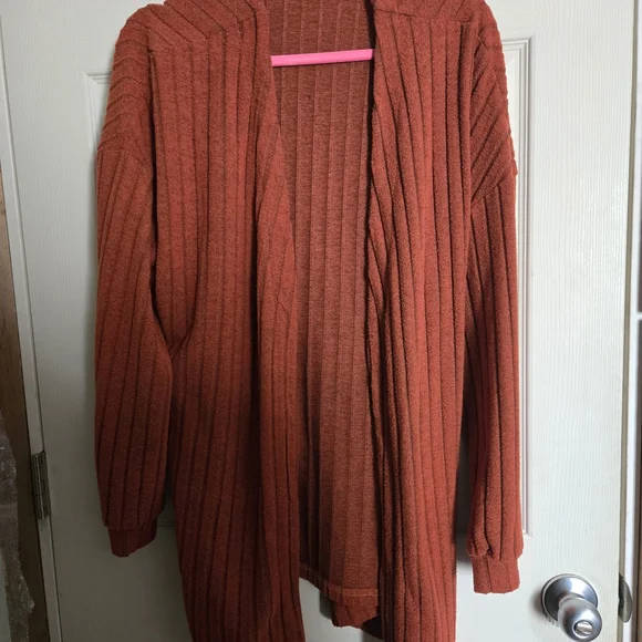 Women's Rust Open-Front Cardigan - Picture 1 of 3